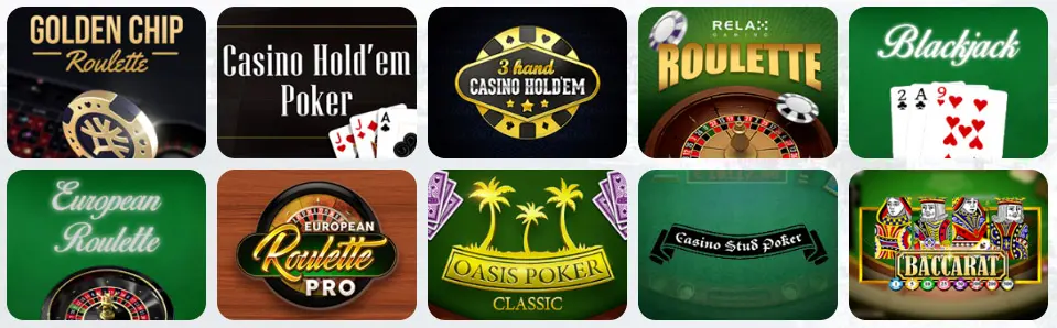 Juegos de mesa en BOO CASINO